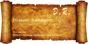 Dienes Radamesz névjegykártya